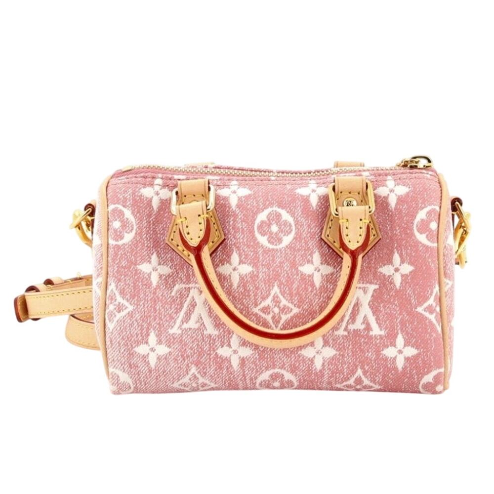Louis Vuitton Pink Denim Monogram Nano Speedy Bag - Picture 3 of 6